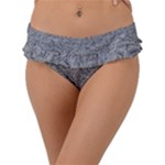 Dark Grey Snake Frill Bikini Bottoms
