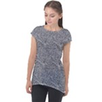 Dark Grey Snake Cap Sleeve High Low Top