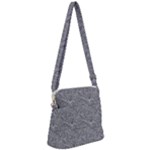 Dark Grey Snake Zipper Messenger Bag