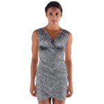Dark Grey Snake Wrap Front Bodycon Dress