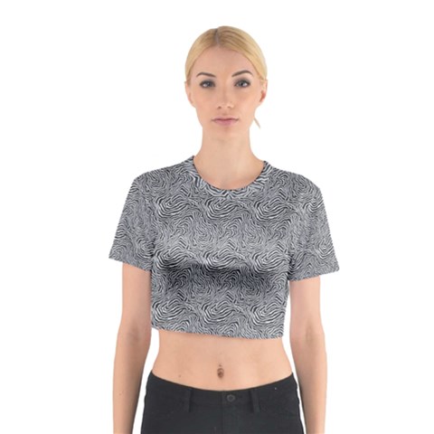 Dark Grey Snake Cotton Crop Top from ArtsNow.com