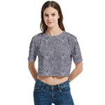 Dark Grey Snake Women s Round Neck Short Sleeve Crop Top