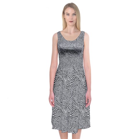 Dark Grey Snake Midi Sleeveless Dress from ArtsNow.com