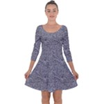 Dark Grey Snake Quarter Sleeve Skater Dress
