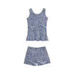 Dark Grey Snake Kids  Boyleg Swimsuit