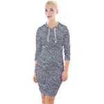 Dark Grey Snake Quarter Sleeve Hood Bodycon Dress