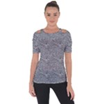 Dark Grey Snake Shoulder Cut Out Short Sleeve Top