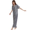 Short Sleeve Long Pants Satin Pajamas Set 