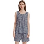 Dark Grey Snake Sleeveless Cozy Lounge Set 