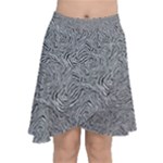 Dark Grey Snake Chiffon Wrap Front Skirt