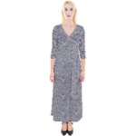 Dark Grey Snake Quarter Sleeve Wrap Maxi Dress
