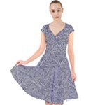 Dark Grey Snake Cap Sleeve Front Wrap Midi Dress