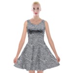 Dark Grey Snake Velvet Skater Dress