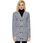 Dark Grey Snake Button Up Hooded Coat 