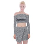Dark Grey Snake Off Shoulder Top with Mini Skirt Set