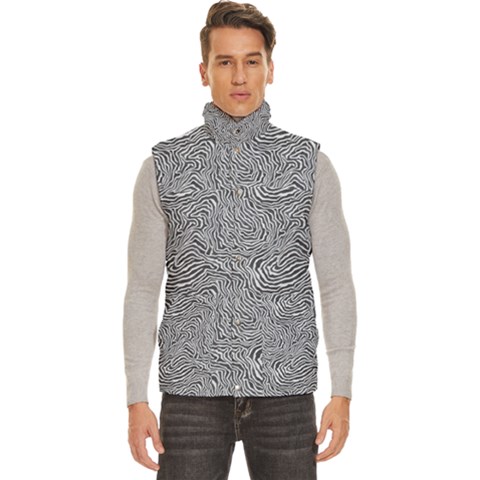 Dark Grey Snake Men s High Neck Button Up Puffer Vest from ArtsNow.com