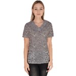 Dark Grey Snake Women s V-Neck Scrub Top