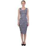Dark Grey Snake Sleeveless Pencil Dress