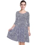 Dark Grey Snake Quarter Sleeve Waist Band Dress