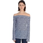 Dark Grey Snake Off Shoulder Long Sleeve Top