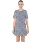 Dark Grey Snake Sixties Short Sleeve Mini Dress