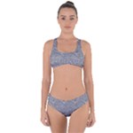 Dark Grey Snake Criss Cross Bikini Set