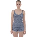 Dark Grey Snake Tie Front Two Piece Tankini