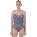 Dark Grey Snake Sweetheart Tankini Set
