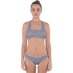 Dark Grey Snake Cross Back Hipster Bikini Set