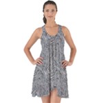 Dark Grey Snake Show Some Back Chiffon Dress