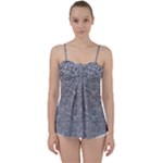 Dark Grey Snake Babydoll Tankini Top
