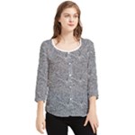Dark Grey Snake Chiffon Quarter Sleeve Blouse