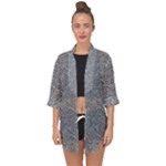 Dark Grey Snake Open Front Chiffon Kimono
