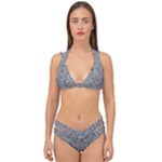 Dark Grey Snake Double Strap Halter Bikini Set