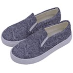 Dark Grey Snake Kids  Canvas Slip Ons