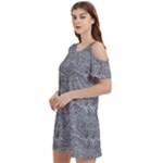Dark Grey Snake Women s Cold Shoulder Round Neck Mini Dress