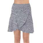 Dark Grey Snake Wrap Front Skirt