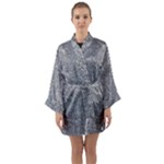 Dark Grey Snake Long Sleeve Satin Kimono