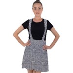 Dark Grey Snake Velvet Suspender Skater Skirt