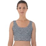 Dark Grey Snake Velvet Crop Top