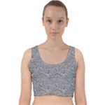 Dark Grey Snake Velvet Racer Back Crop Top