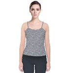 Dark Grey Snake Velvet Spaghetti Strap Top