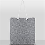 Dark Grey Snake Full Print Rope Handle Tote (Large)
