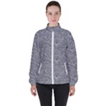 Dark Grey Snake Women s High Neck Windbreaker