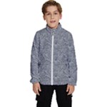Dark Grey Snake Kids  High Neck Windbreaker