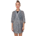 Dark Grey Snake Half Sleeve Chiffon Kimono