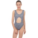 Dark Grey Snake Center Cut Out Swimsuit