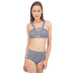 Dark Grey Snake Cage Up Bikini Set