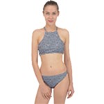 Dark Grey Snake Halter Bikini Set