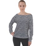 Dark Grey Snake Off Shoulder Long Sleeve Velour Top